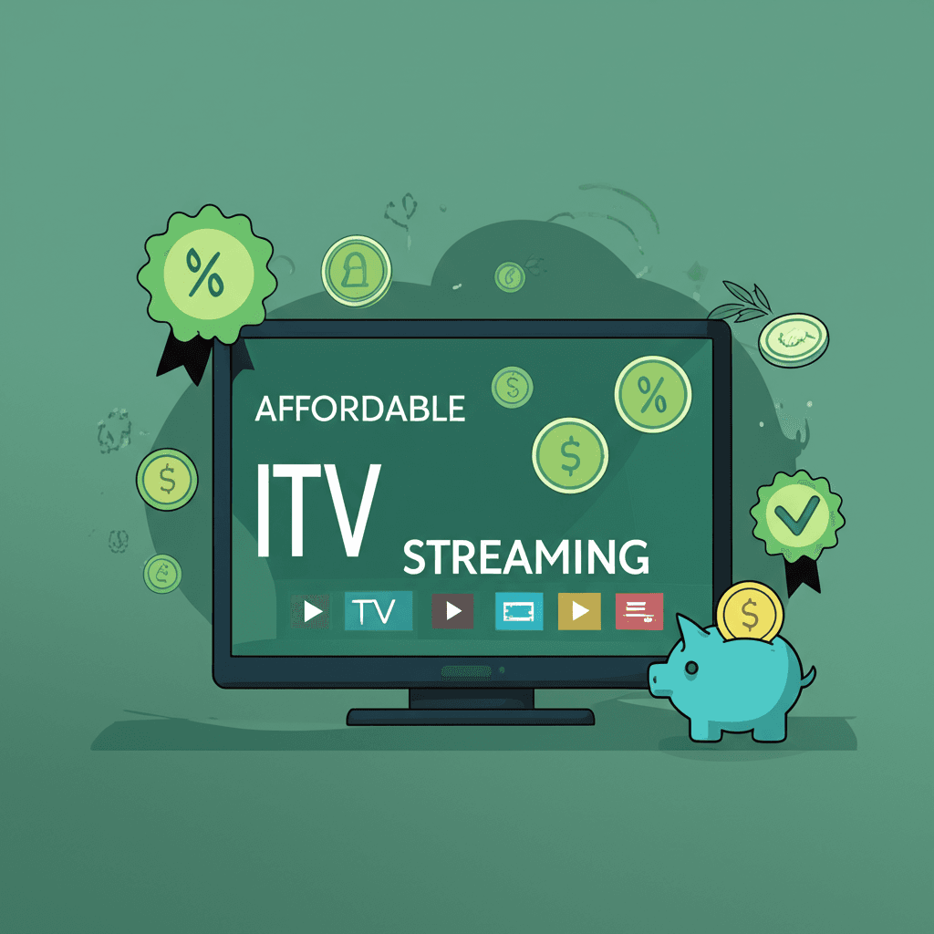 Affordable IPTV concept showing budget-friendly streaming with value indicators and savings symbols