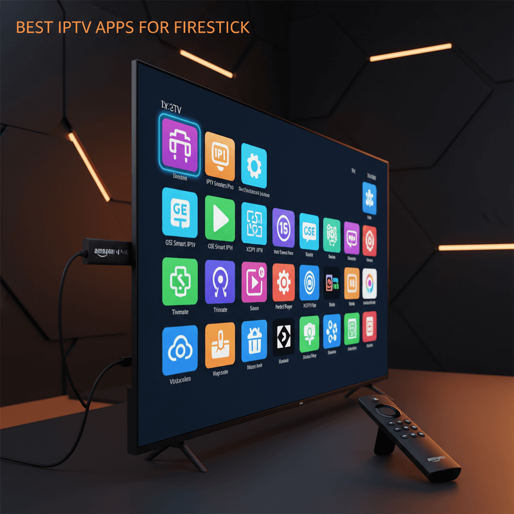 Best IPTV apps displayed on Amazon Fire TV Stick interface