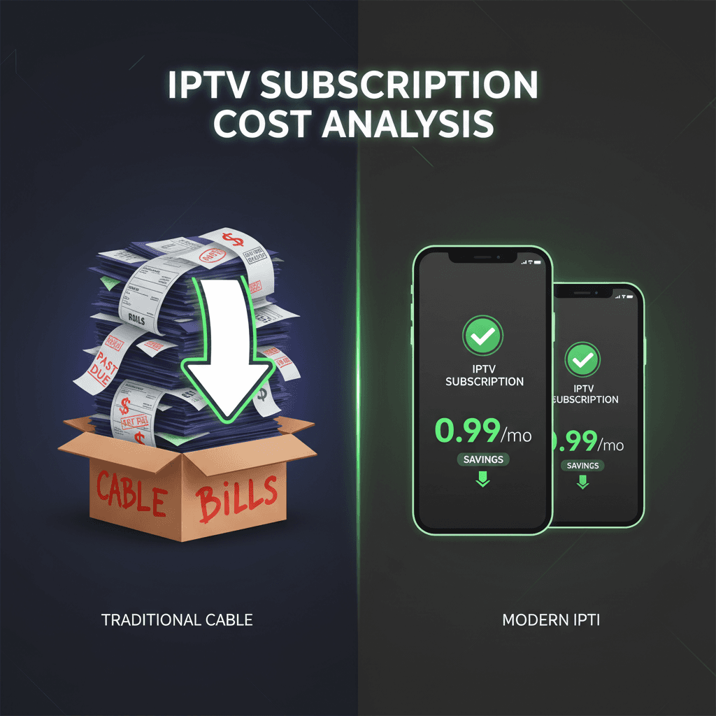 IPTV subscription cost comparison showing savings vs cable TV