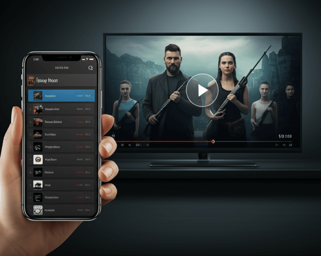 MegaOTT IPTV player interface on multiple devices